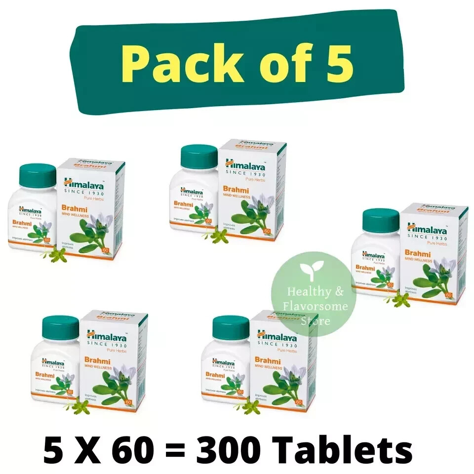 Himalaya Brahmi Bacopa 5 Boxes 300 Tablets | Boosts Focus & Memory | Exp 2027