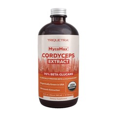 Organic Cordyceps Mushroom Extract 8 oz | Max Potency Tincture, 70% Beta Glucans