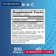Jarrow N-A-C 500 mg, Antioxidant Support for Liver, 60 Capsules | Dietary NAC Su