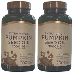 Pumpkin Seed Oil 3000mg Cold Pressed Extra Virgin Omega-6-9 Fatty Acid 2X200Gels
