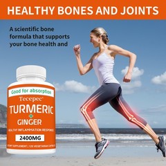 Turmeric 95% Curcumin 2400mg Extract Ginger Black Pepper Antioxidant 120Capsules