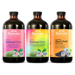 Serene Herbs Triple Power Bundle – Organic Soursop, Mixed Berry & Black Seed Bit