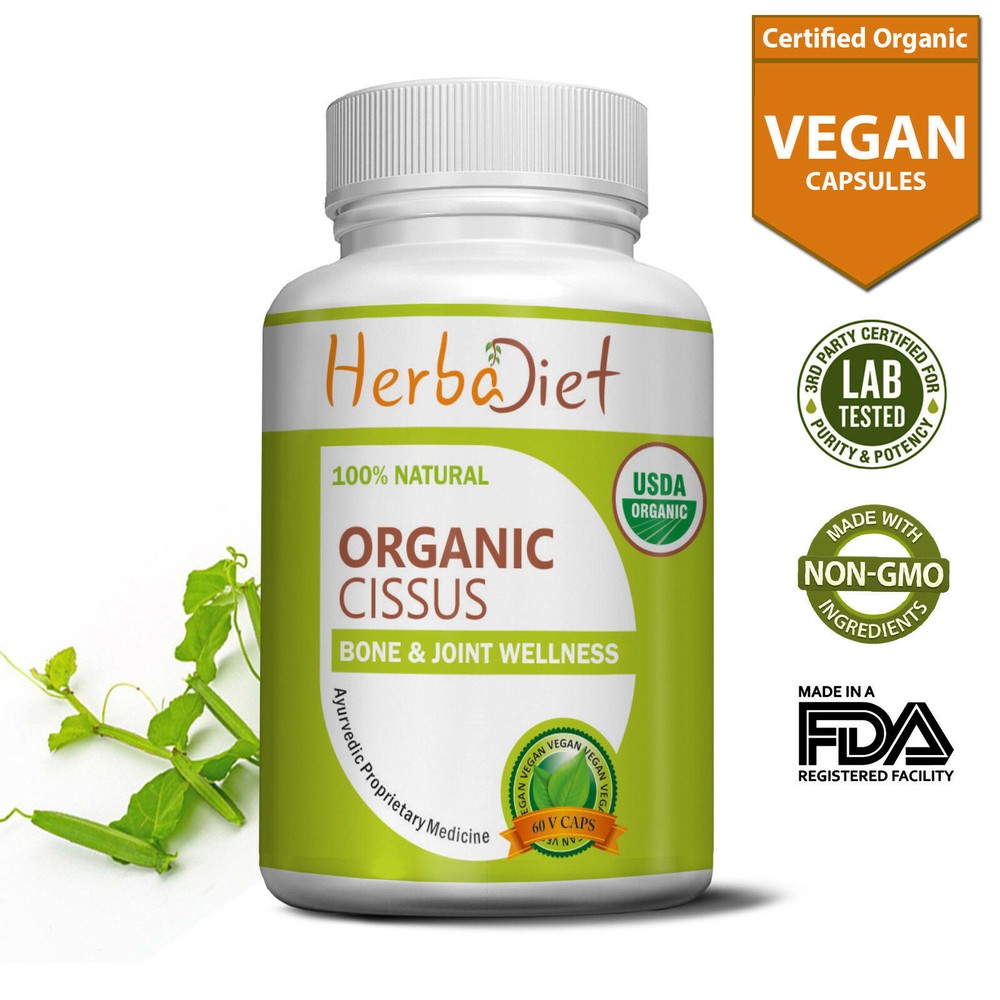 Organic Cissus Quadrangularis Veg 300 Capsules For bone strengthing osteoporosis