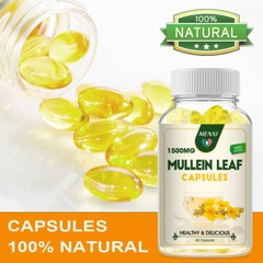 Mullein Leaf Capsules 1500Mg For Respiratory Health Lung Cleanse Detox 60 Pills