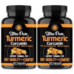 Angry Supplements Ultra Pure Turmeric Curcumin 95% w Black Pepper Health 2PK
