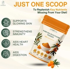 100% Pure Sea Buckthorn Fruit Powder | 3.5 oz (100g) | No Artificial Colours