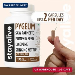 Pygeum Africanum Supplement, 7-in-1 Extract 120 Count (Pack of 1) FAST SHIP