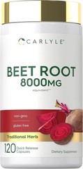 Beet Root Capsules | 8000mg | 120 Count | Non-GMO, Gluten Free | by Carlyle