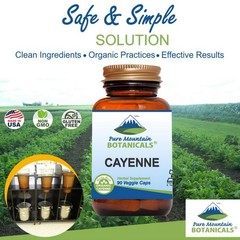 Pure Mountain Botanicals Cayenne Pepper Capsules – 90 90 Count (Pack of 1)