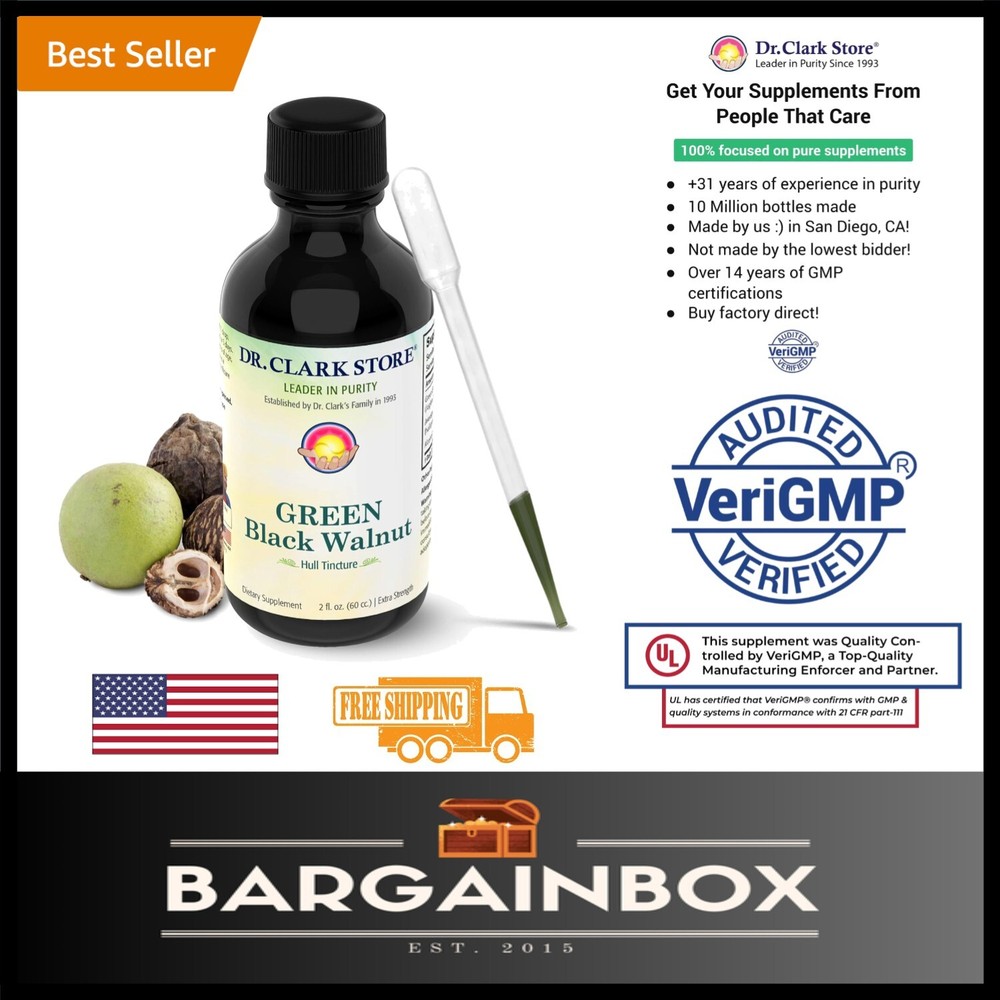 Extra Strength Wild-Harvested Black Walnut Tincture – 2 fl. oz Detox Solution