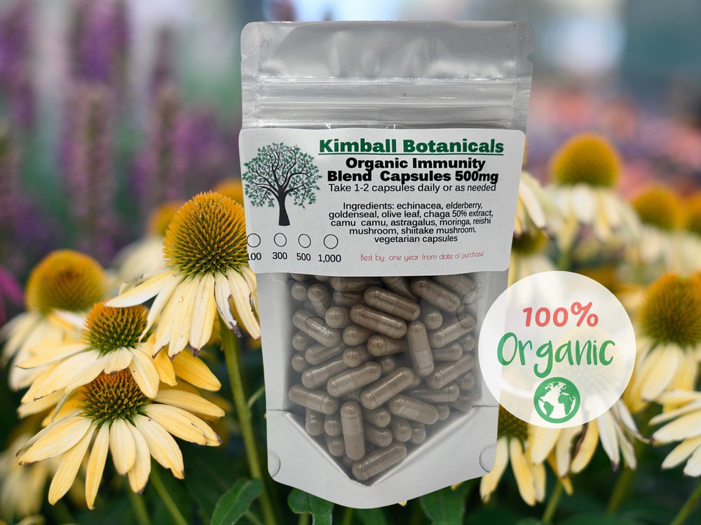 Organic Immunity Blend, 500mg, elderberry, echinacea, goldenseal, vegetarian