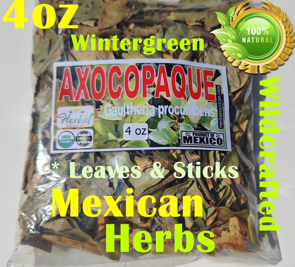 Axocopaque hierba/te,Wintergreen herbs,Gaultheria procumbens, wintergreen 4oz !!
