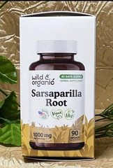 Wild & Organic SARSAPARILLA ROOT 1000mg 90Caps – Skin & Detox Support Exp 03/27
