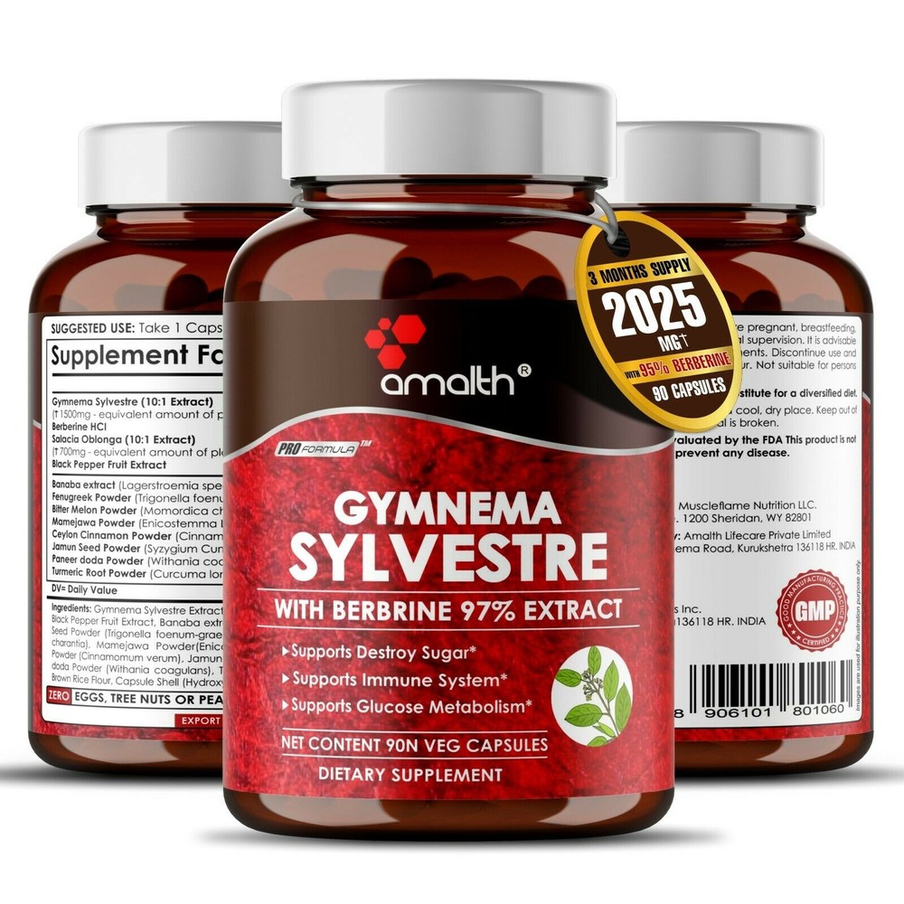 Gymnema Sylvestre Extract Plus 12 Premium Herbs Blood Sugar 2025mg 90 Capsules
