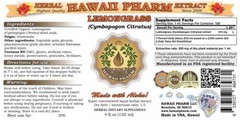 Lemongrass (Cymbopogon Citratus) Tincture. Alcohol-Based. Hawaii Pharm.