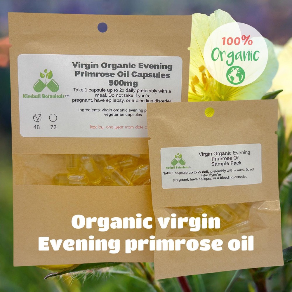 USDA Certified Organic Virgin Evening Primrose Oil, 10% GLA, Omega-6 Capsules