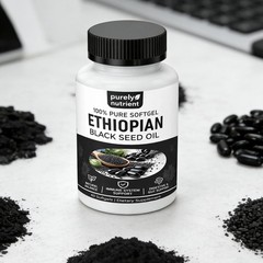 3 PACK Ethiopian Black Seed Oil Softgels 4.64% Thymoquinone Gluten-Free