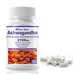 KSM-66 Ashwagandha 2100mg 120 Caps Supports Energy, Reduces Anxiety, Relaxation