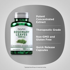 Rosemary Leaves 1200mg | 180 Capsules | Non-GMO, Gluten Free | by Piping Rock