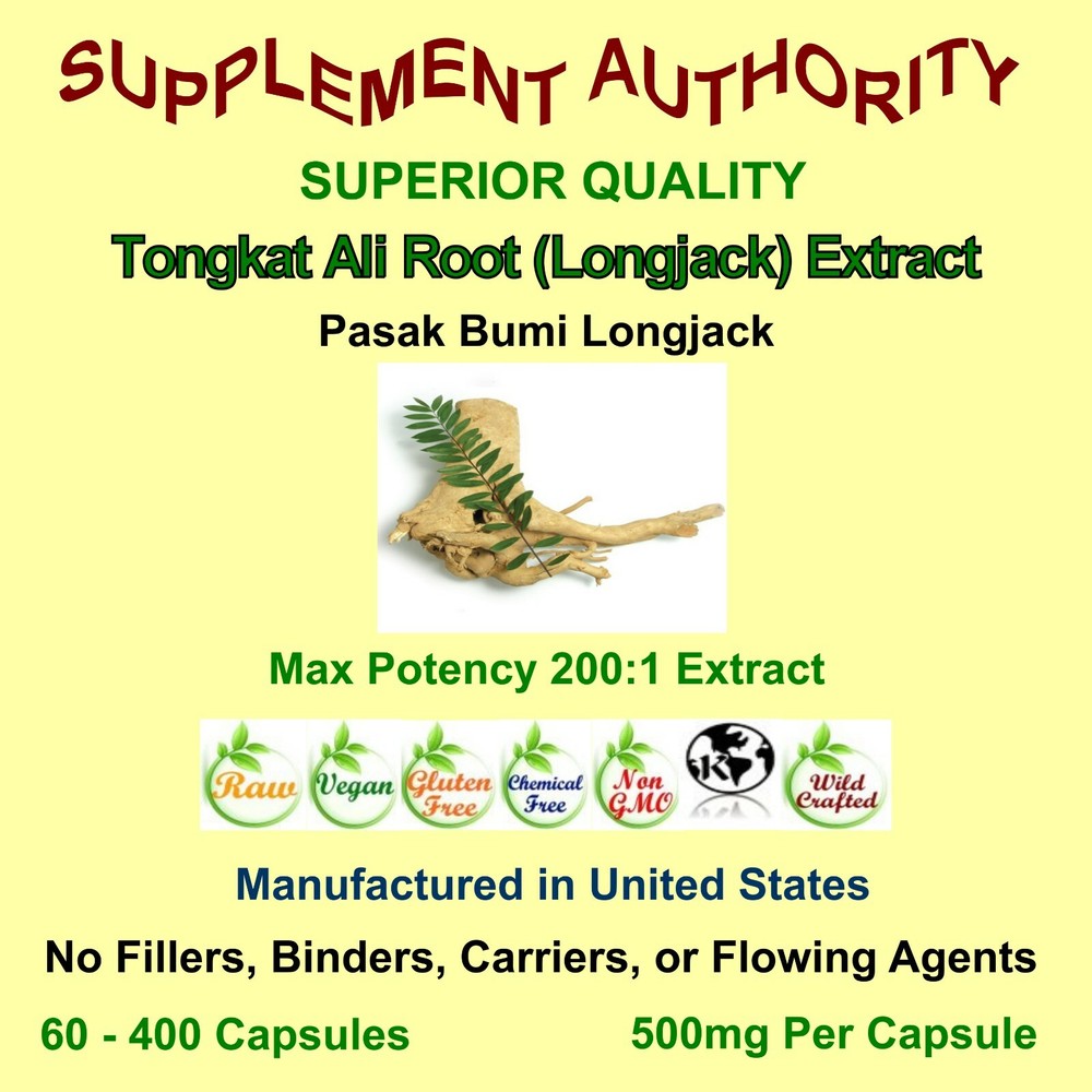 TONGKAT ROOT ◆ MAX POTENCY ◆ 200:1 EXTRACT ◆ LONGJACK PASAK BUMI CAPSULES –