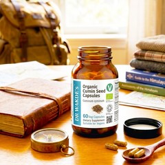DR WAKDE’S Organic Cumin Seed Capsules, Organic | 60 Veg Caps | Ayurvedic Sup…