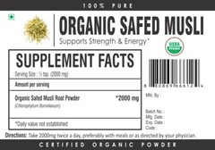 Organic Safed Musli White Musali Powder Chlorophytum Borivilianum Sexual Health