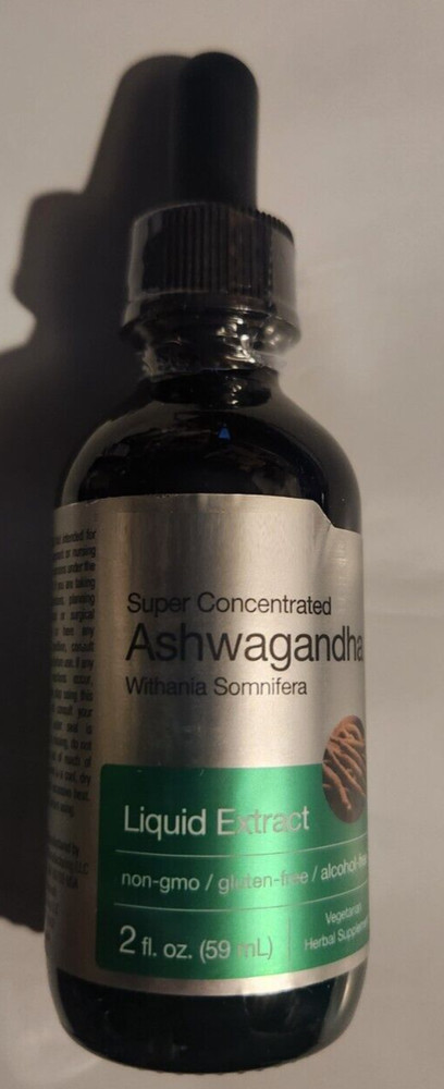 Ashwagandha 2000mg 2oz Drops Stress/Anxiety/Brain/Mood Support NonGMO/No Gluten