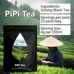 PiPi Tea Organic Oolong Bags – Whole Leaf, 20 (4g Each) 20