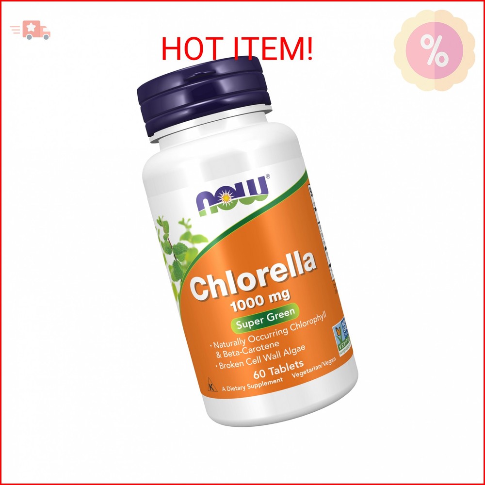 NOW Foods Supplements, Chlorella 1000 mg with naturally occurring Chlorophyll, B