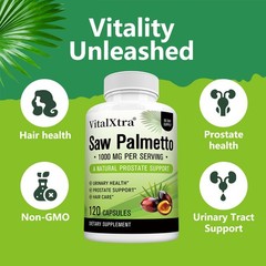 Saw Palmetto 1000mg Supports Healthy Hair Growth For Men & Women 120 Capsules