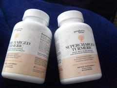 2 SUPERCHARGED TURMERIC by GOODNESS LOVER 2 BOTTLES 120 CAPSULES & BLACK PEPPER