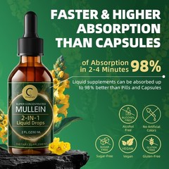 Mullein Drops Leaf Extract for Immune Support, Detox & Respiratory Support