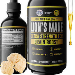 Lions Mane Supplement Tincture 4oz Memory Focus Clarity Immune Brain Booster