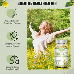 Mullein Leaf 1500mg 60 Capsules Respiratory Wellness Supplement