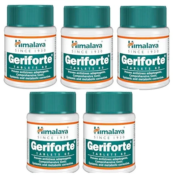 Himalaya Geriforte (60 Tablets X 5) for better respiratory fatigue & dizziness.
