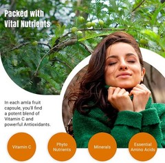 Organic Aura AMLA Capsules. 1000mg per Serving, 120 Veg Capsules. Natural