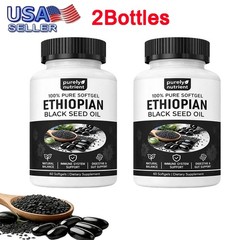 Ethiopian Black Seed Oil Softgels |4.64% Thymoquinone |Gluten-Free, 60 capsules