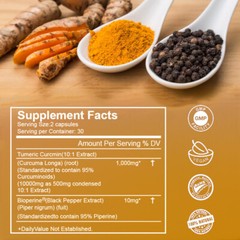 Turmeric Curcumin High Potency 95% 10000mg with Piperine Black Pepper Extract