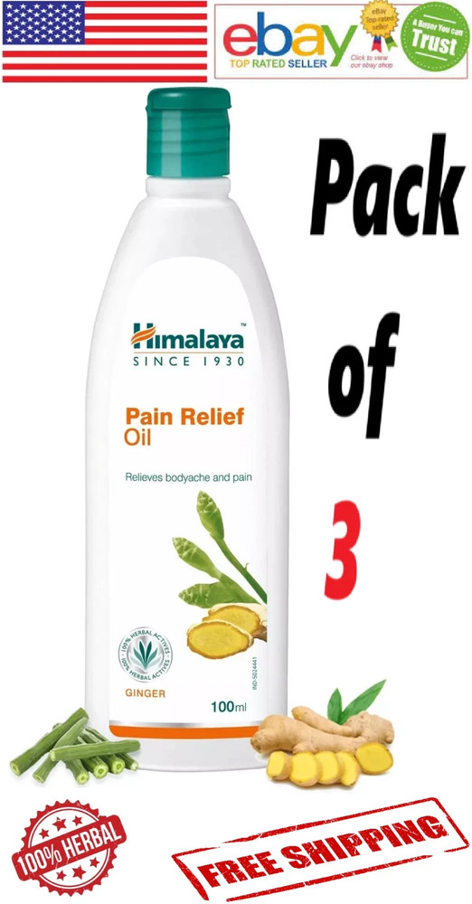 Himalaya Pain Relief Oil Herbal Relieves Bodyache & Pain 100 ML – Pack of 3