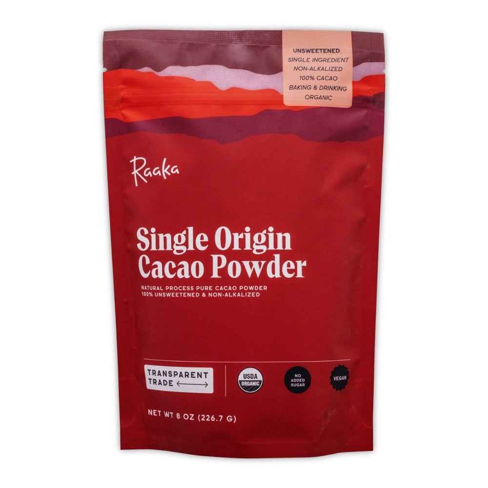 Raaka Organic Cacao Powder Unsweetened 8oz Vegan Gluten Free Kosher