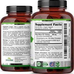 Potent 25:1 Bitter Melon Extract with 10% Bitter Principles, 150 Capsules