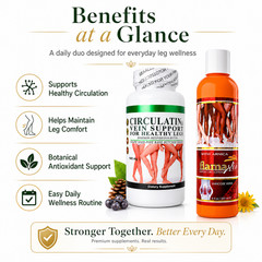 Circulation & Vein Support 60 Capsules + cream gel leg veins support circulation