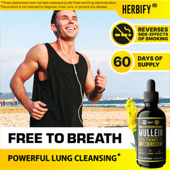Mullein Drops 4oz Lung Cleanse Detox for Smokers Respiratory Immune Support