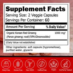 Korean Red Ginseng Root Capsules Improve Endurance And Sexual Performance 30-120