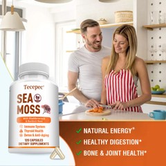 Sea moss, bladderwrack and burdock root capsules, immune and thyroid care