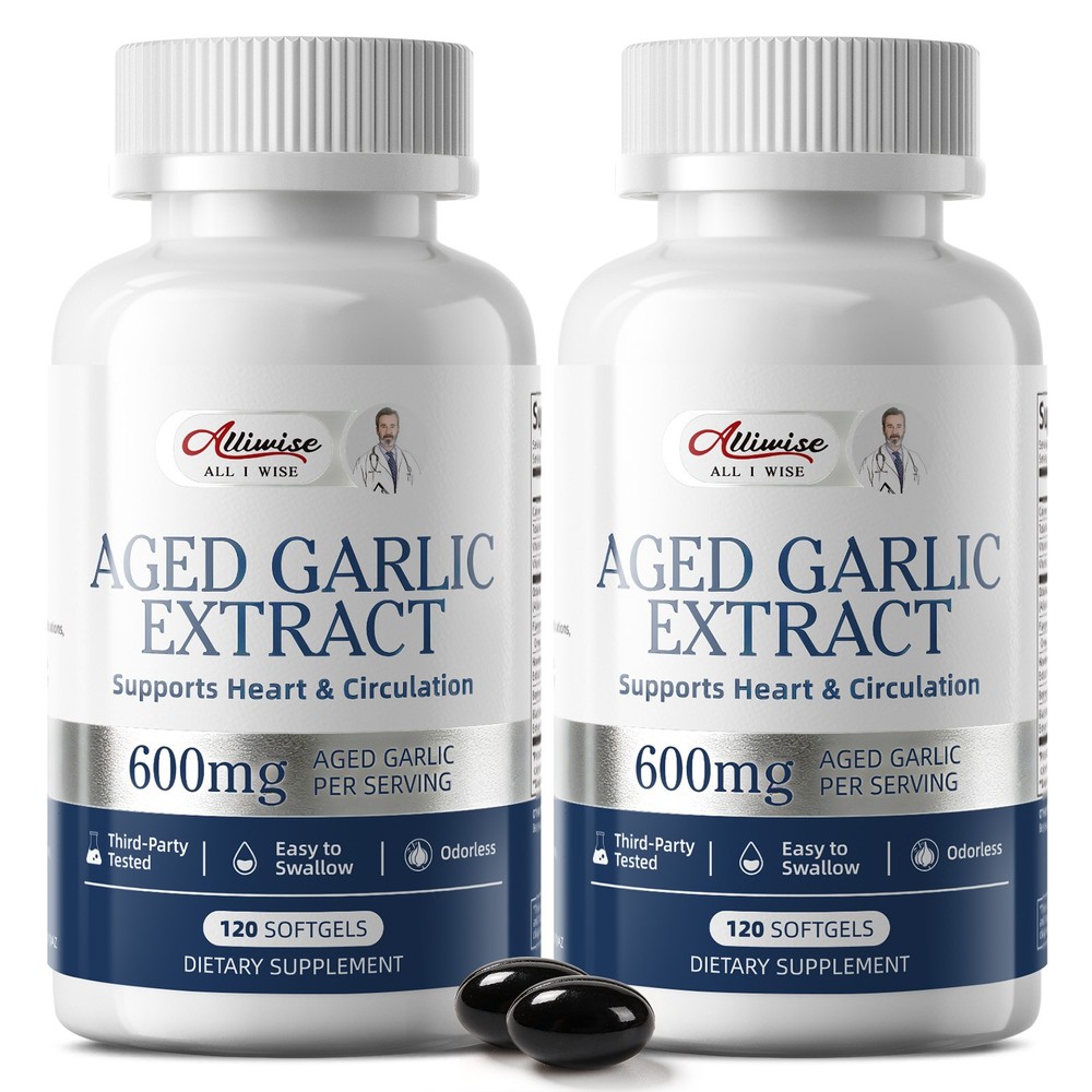 Black Garlic Extract Capsules – Natural Aged Odorless 240 Capsules Supplement
