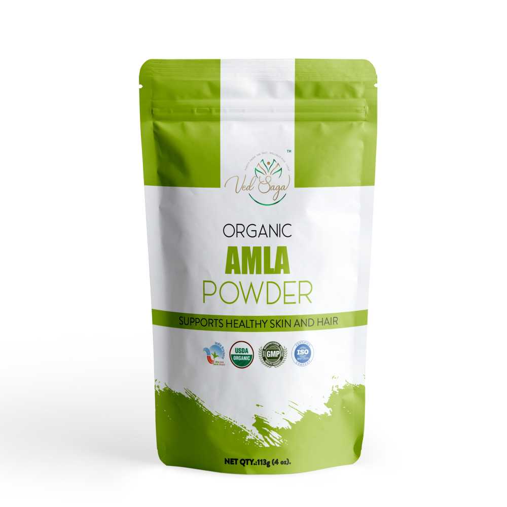 Ved Saga USDA Certified Organic Amla Powder, 4 oz | 8 oz | 16 oz (1 lb)