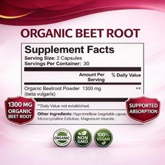 Beravia Organic Pure Beet Root Softgels Non GMO Natural Energy Blood Pressure