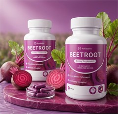 2PCS Rosabella Organic Beet Root 60 Capsules Natural Energy.Boost Blood Pressure