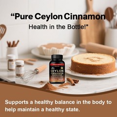 Pure Ceylon Cinnamon Capsules – Enhance Heart Blood Circulation – 120 Capsules